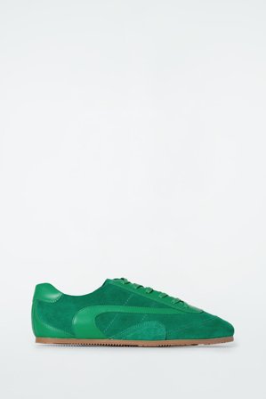 COS Women's Minimal Leather Trainers in Green