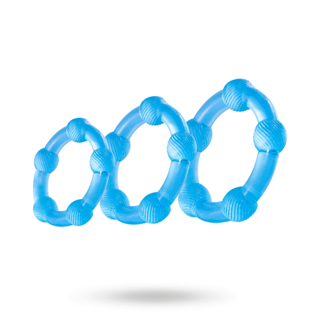 Lasting Love Ring Beaded 3 Piece Set - Blue - Sexleker Vuxen: Fleshlight, penisring, hylser & pumper