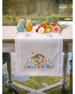 Broderikit Fuglehus & Blomster - Løber - Vervaco