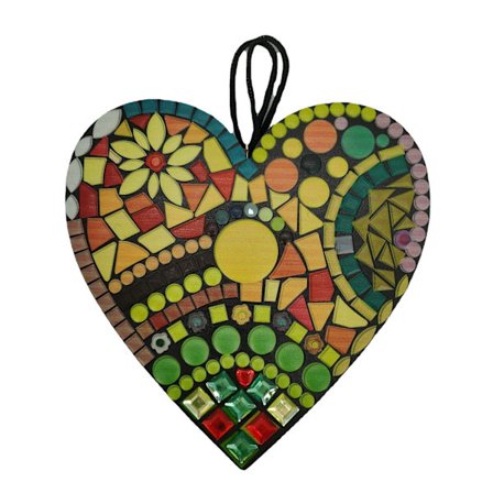 1 Stykke Stor Mosaikk Hage Hjerte Skulptur Dekorasjon Harpiks