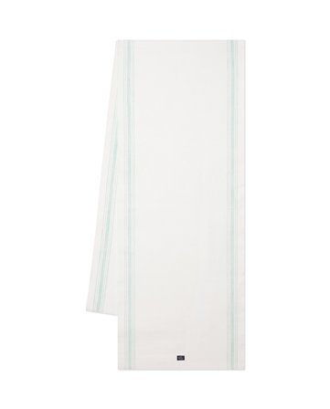 Lexington Stribet bordløber i økologisk bomuld, hvid/grøn