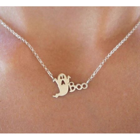 Halloween Halsband Spöke Boo Hänge Halsband Bal Fest Festival Smycken för Kvinnor och Flickor