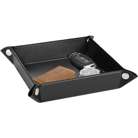 PU læderbakke, Diverse bakke, Smykke nøglebakke til mænd kvinder, Skrivebordsopbevaringsbræt til nøgler mønt mobiltelefon smykker tegnebog, Lille 