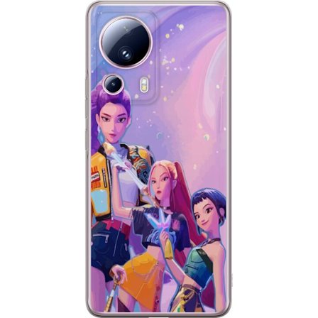 Kompatibelt Mobildeksel til Xiaomi 13 Lite Futuristiske popdamer i neonfarger med magiske detaljer mot en drømmeaktig galaksebakgrunn