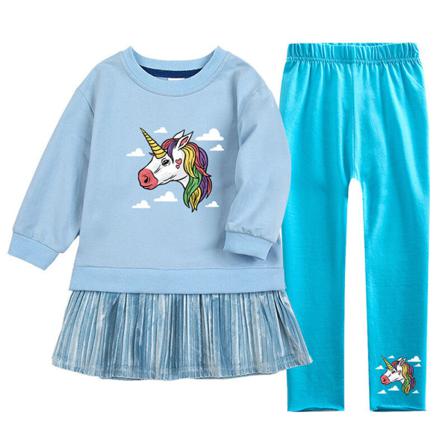 Girls Swing Sweatshirt Klänning+ Byxor Långärmad 115 Delar Outfit