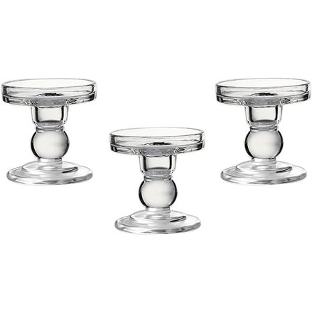 Lasikuvana-kynttilänjalat 3 tuuman pylväs- tai kartio-kynttilöille, Koristeelliset yhtenäisyyden kynttilänjalat 3 kpl hääseremoniaa varten, 