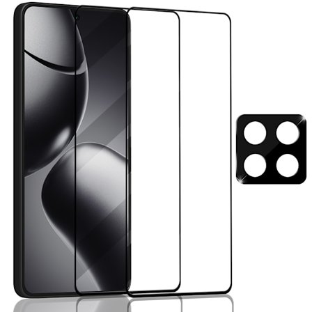 2-Pack Xiaomi Redmi 14T Pro Skærmbeskyttelse & 1-Pack linsebeskyttelse - Hærdet Glas 9H - Super kvalitet 3D