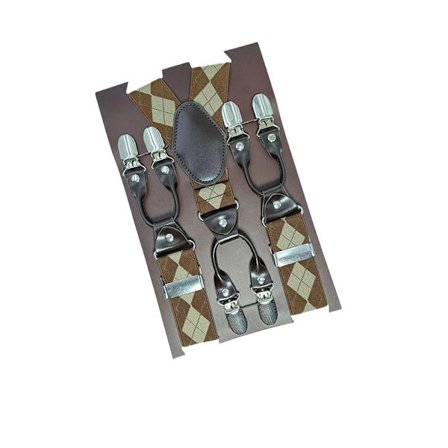 Hängslen för män med 6 clips och förtjockat elastiskt band