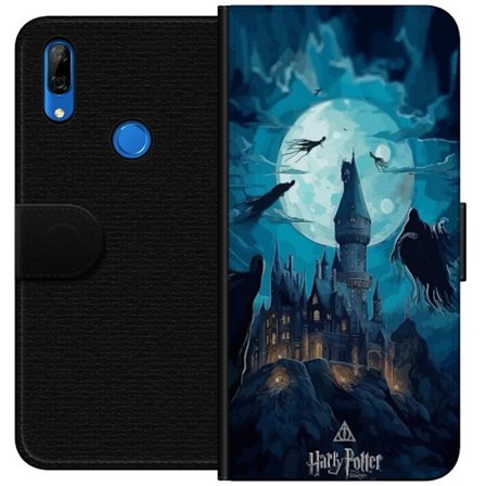 Yhteensopiva Lompakkokotelo Huawei Huawei P Smart Z Maaginen fantasiakuvaus, jossa linna kuunvalossa ja leijuvat olentot, pimeä satuilmapiiri noitata