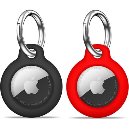 【2-pack】 Airtag-hållare Air Tag-fodral med nyckelring, repskyddande Airtags-nyckelring för Apple Air Tags, Airtag-tillbehör för GPS-objektsökare, 