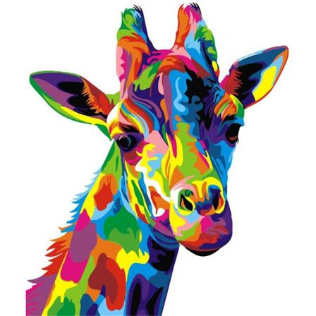 Diamond Painting 5d Diy Diamant Målning Färgad Giraff 40x50cm