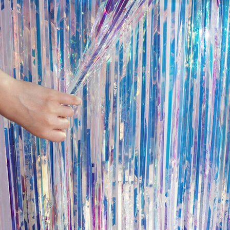 2 st 2M x 1M Metallic Folie Sequin Gardiner Sequin Gardiner Foto Dekoration Bröllop Födelsedag Kristna Jubileum Jul Fest