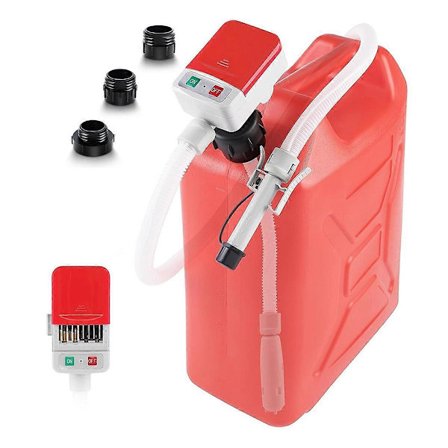 Drivstoffoverføringspumpe med Auto-Stop Sensor og 3 Tankadapter, 2.4GPM 130cm Slange Batteridrevet Por