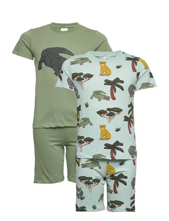 Pajama Sb 2P Aop Djungle Savan Pyjamassæt Multi/mønstret Lindex