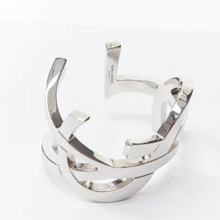 Saint Laurent Vintage, Pre-owned Metal bracelets Grijs, Dames, Maat:ONE Size,brass