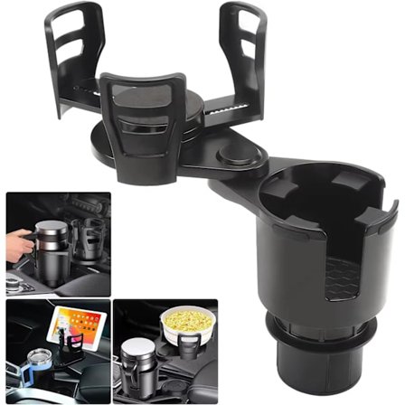 Mugghållare Expander för bil 2 i 1, Kompatibel med Hydro Flask, Yeti, Nalgene, 32/40 oz flaskor, Svart