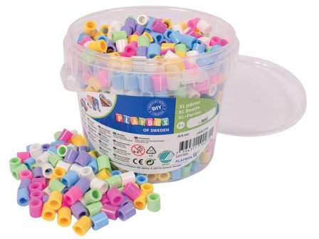 PLAYBOX Maxipärlor pastell 900/fp - Lyreco - Skola och förskola - Hobbymaterial - Nabbipärlor - Rörpärlor