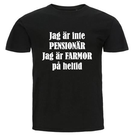 T-shirt - Jag Är Inte Pensionär, Farmor Black Storlek M