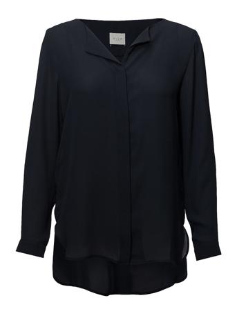 Vilucy L/S Shirt Bluse Langermet Blå Vila