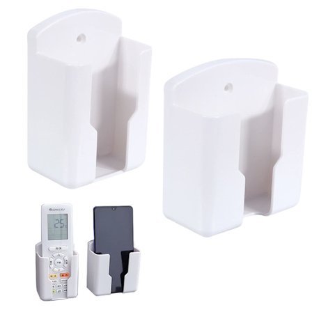 2 kpl Universaali Kaukosäätimen Seinäteline Abs Kaukosäätimen Pidike Seinäteline Liimattu Säilytyslaatikko (Valkoinen)