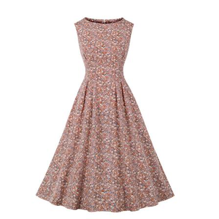 Kvinnor Print Sommar Beach Sundress Ärmlös Tankklänning