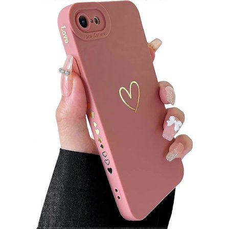 Kompatibel med iPhone SE 2022 Cover, iPhone SE 2020 Cover, iPhone 7/8 Cover Luksus Guld Hjerte Mønster Blød Silikone Stødsikkert Cover til Kvinder 