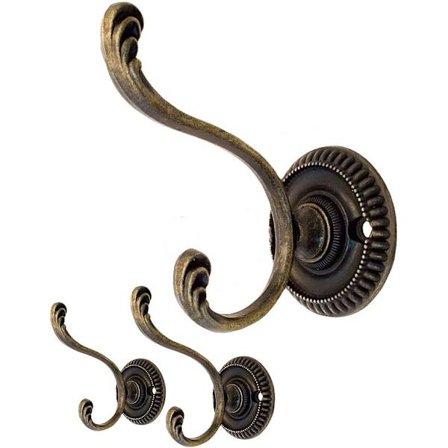 1 stk. Antik hæklet krog knager Hat krog, støbejern messing bronze design