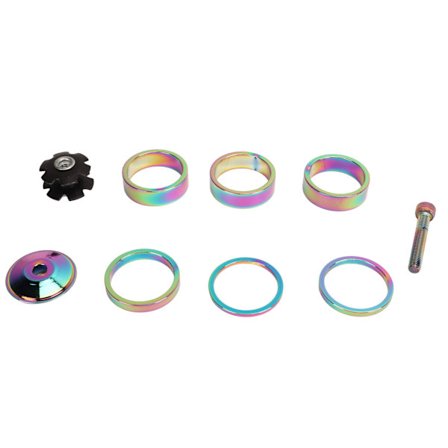 Cykel Framgaffel Distansbricka 28.6mm Headset Bricka Aluminiumlegering med Headset Stjärnmutter Styrstam Topplock Cykeltillbehör