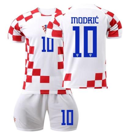 22-23 uusi Kroatian kotipaita nro 10 Modric jalkapalloasu Maailmanmestaruuskilpailujen pelipaita alkuperäisillä sukilla 2223 Croatia home number 10 #