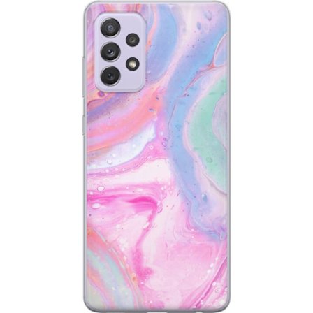 Kompatibelt Mobilskal till Samsung Samsung Galaxy A52s 5G Abstrakt pastellfärgad marmorkonst med flytande akryleffekt i rosa, blått och grönt för