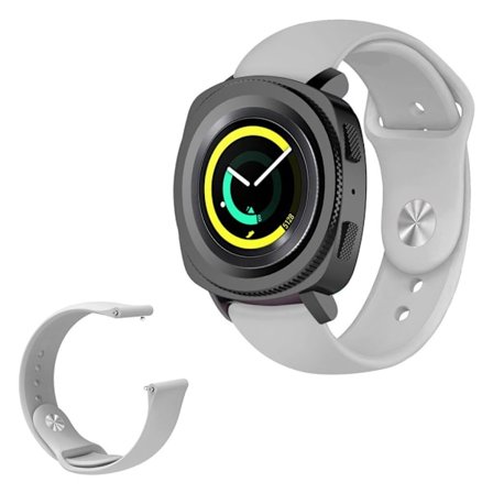 Pure color klockarmband för Samsung and Garmin watch - grå