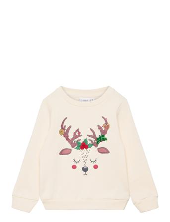 Nmfrosa Sweat Box Bru Sweat-shirt Genser Creme Name It*Betinget Tilbud