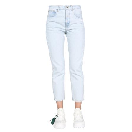 Off White, Slim-fit Jeans Blauw, Dames, Maat:W27