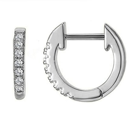 14K Guldpläterade Cubic Zirconia Manschettörhängen Huggie Stud