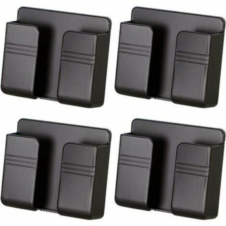 Väggfäste för mobiltelefonladdare, 4 st 3m självhäftande mobiltelefon väggfäste för laddare, telefonhållare för dusch sängvägg (svart)