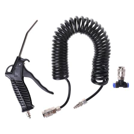 1 stk Black Duster Blow Gun Pneumatisk vindblåsesett sett med EU-kobling + PU-slange