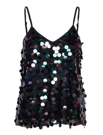 Onlemili S/L Sequins Top Jrs Blus Ärmlös Svart ONLY
