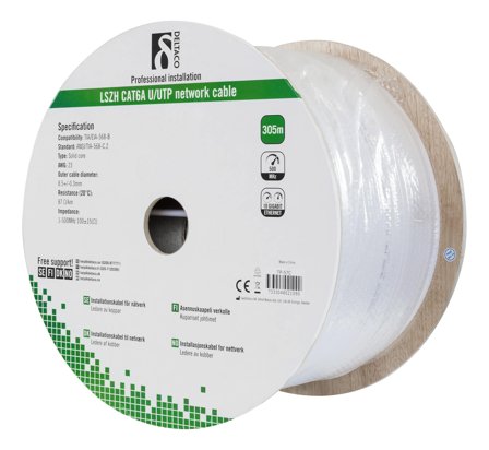 Deltaco samlet kabel - 305 m - hvit