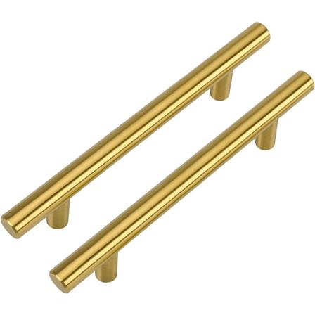 10 stk skuffhåndtak skaphåndtak rustfritt stålhåndtak Børstet messing møbelhåndtak for kjøkken, bad, soverom, kontorhåndtak 96mm