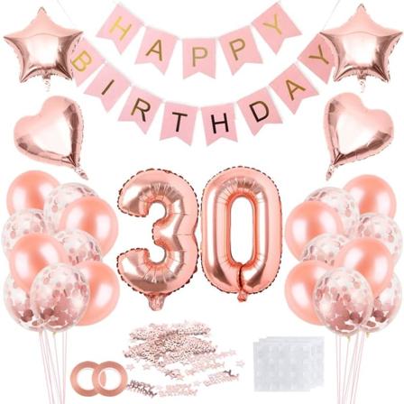 30-vuotissyntymäpäivä, 30-vuotissyntymäpäivän koristelu, 30 ilmapallon koristelu, 30 Ba