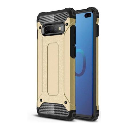 Hybrid Rugged Armor Skal Till Samsung S10 Plus - Guld Guld