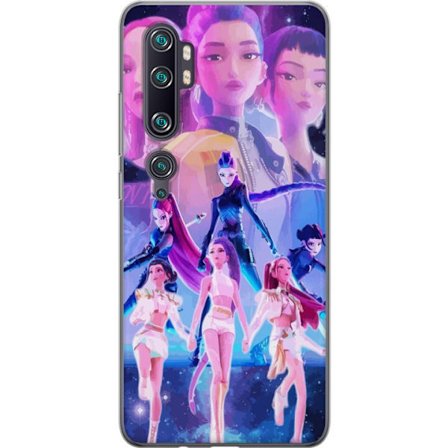 Kompatibelt Mobildeksel til Xiaomi Mi Note 10 Pro K-pop-inspirert futuristisk jentegruppe i neonlys og kosmisk sci-fi scene