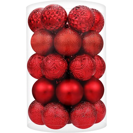 1 stk. julekugler i plast, der ikke går i stykker, julepynt til juletræet