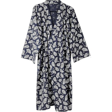 Kimono-morgonrock för män, bomullsrock, ångbadskläder, badrockar, långärmad sovplagg, loungewear, nattkläder. Marinblå