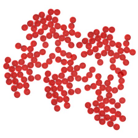 200 stk. Tresirkler 15mm DIY Røde Tre-mynter for Håndverksprosjekter Brettspillbrikker Ornamenter