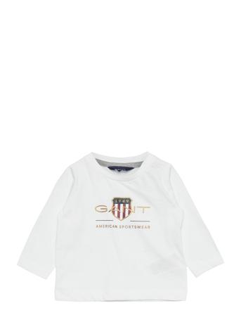 D1. Archive Shield Ls T-Shirt T-shirts Long-sleeved T-shirts Hvit GANT