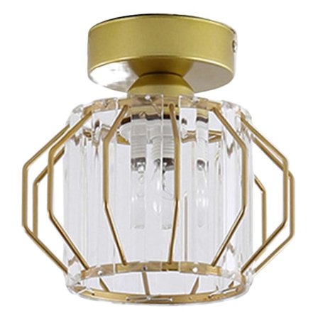 Stilren Kristall Taklampa, Enkel Lyxig Metall Kreativ Lampa för E27 LED Korridor Bondgård Hem Belysning,