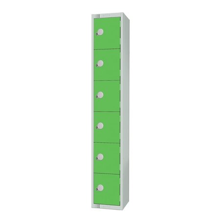 Elite locker, 6 door, 1800x300x300 mm, green