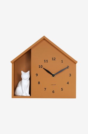Karlsson - Seinäkello Sitting Cat - Keltainen - Seinäkellot & pöytäkellot - - Homeroom