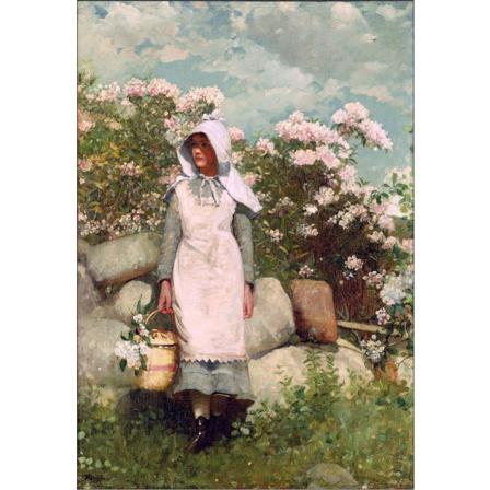 Girl And Laurel, 1879, Winslow Homer Brun